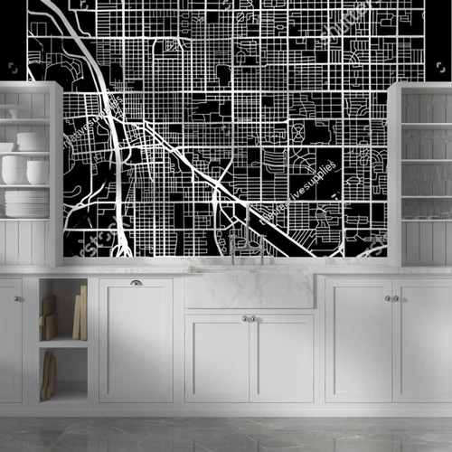 Elegancka mapa Tucson w monochromatycznych odcieniach