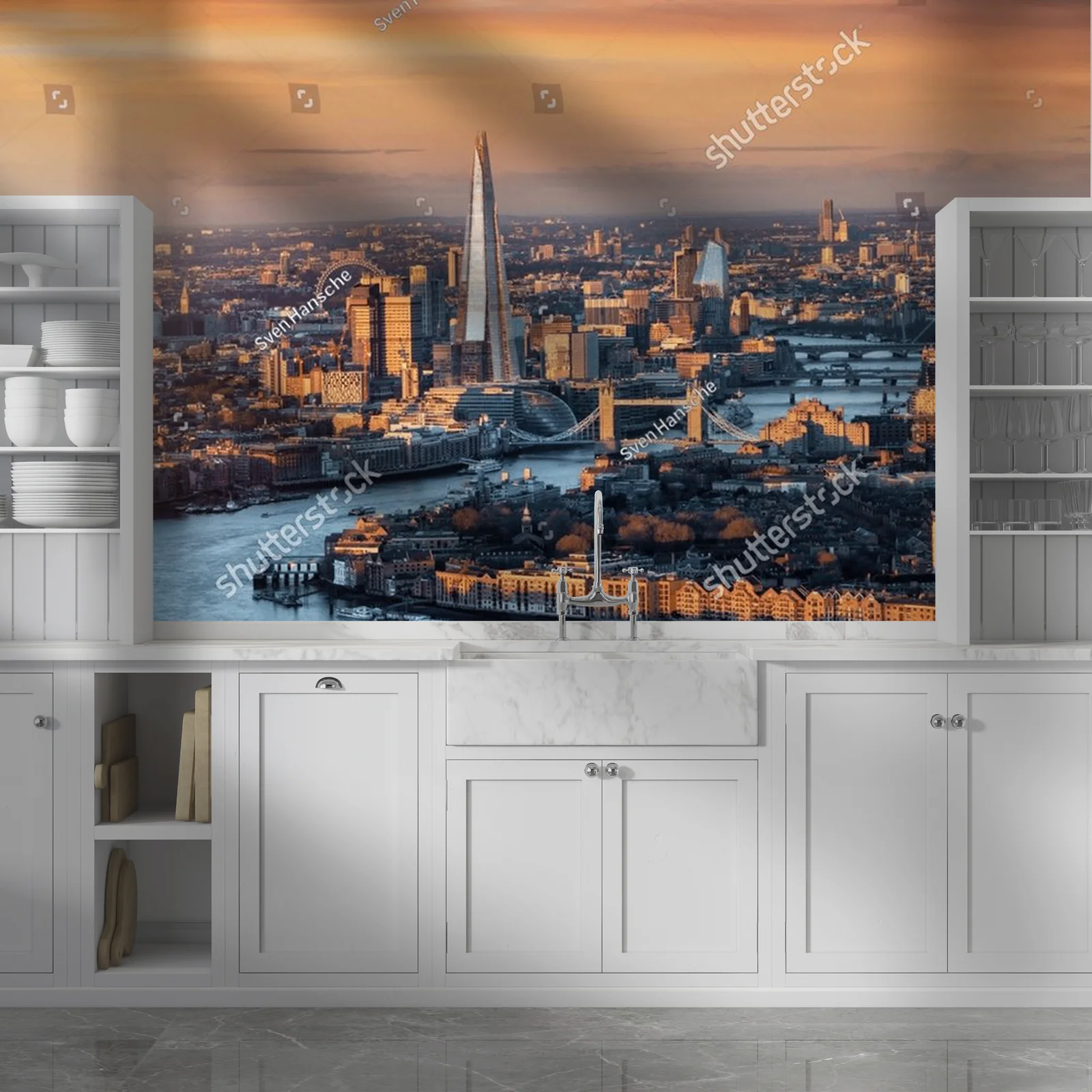 Panoramiczny widok Londynu w złotych tonach
