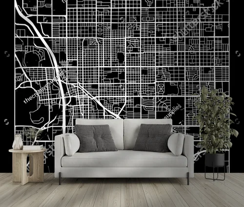 Elegancka mapa Tucson w monochromatycznych odcieniach