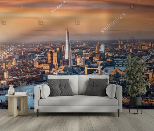 Panoramiczny widok Londynu w złotych tonach
