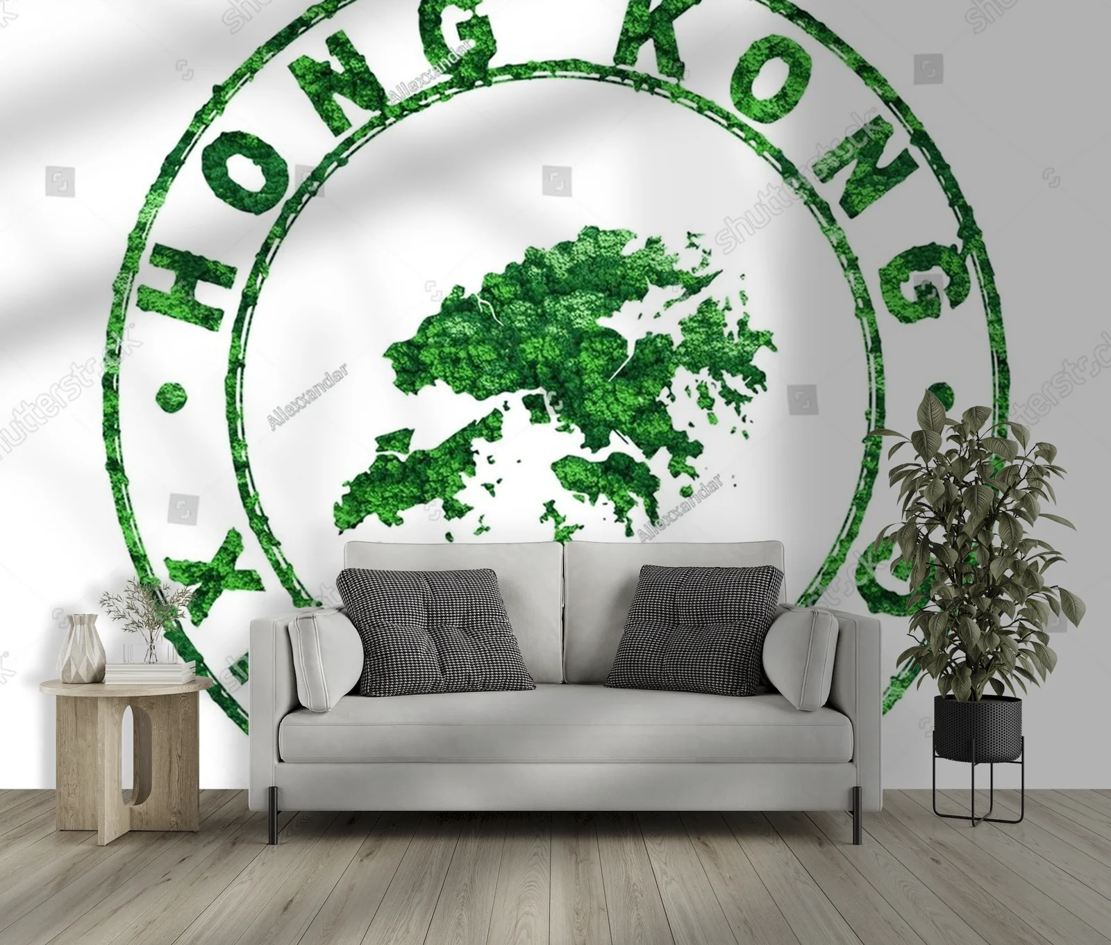 Nowoczesna kompozycja Hong Kongu w eterycznych odcieniach