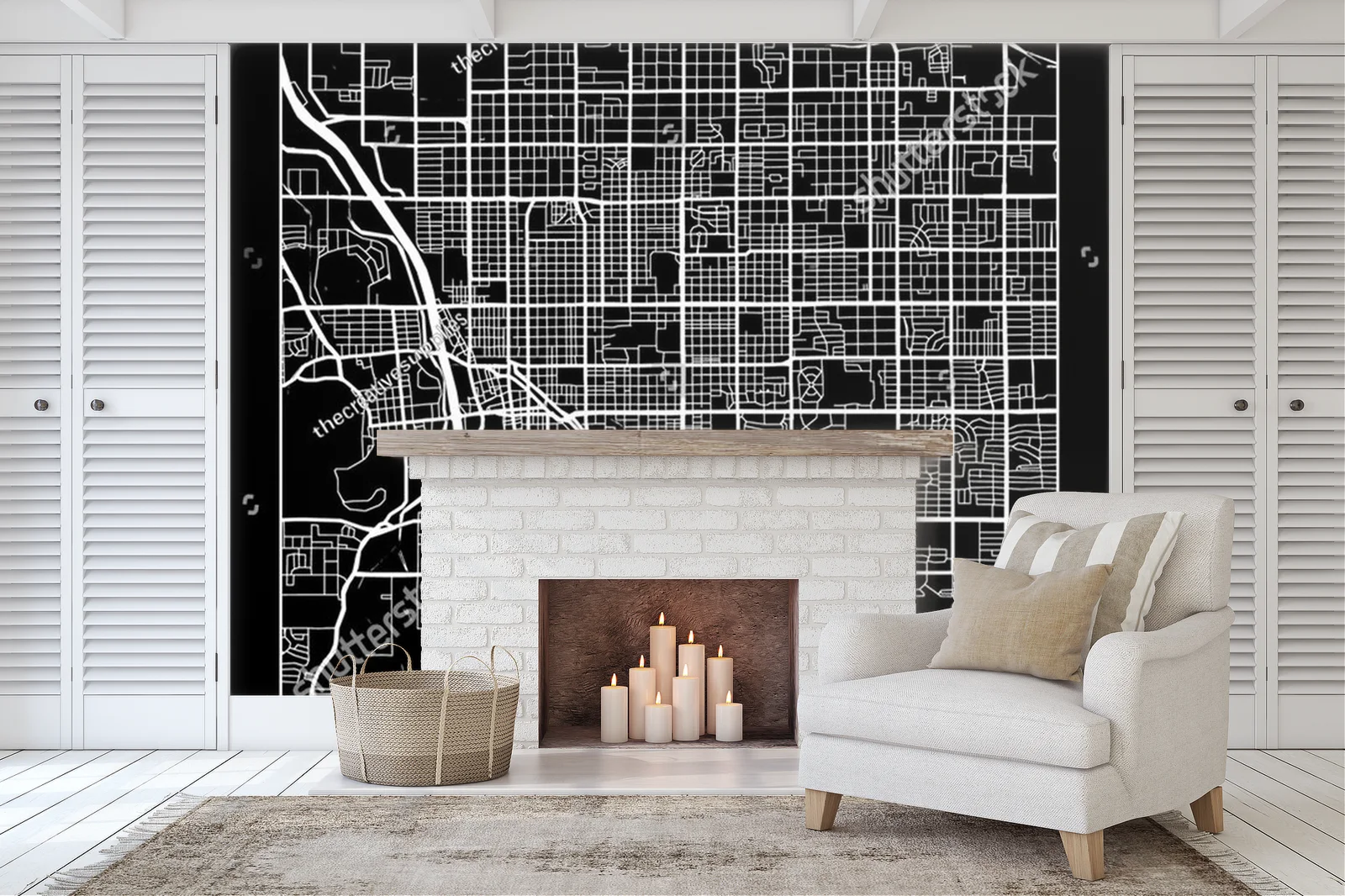 Elegancka mapa Tucson w monochromatycznych odcieniach