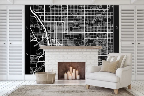 Elegancka mapa Tucson w monochromatycznych odcieniach