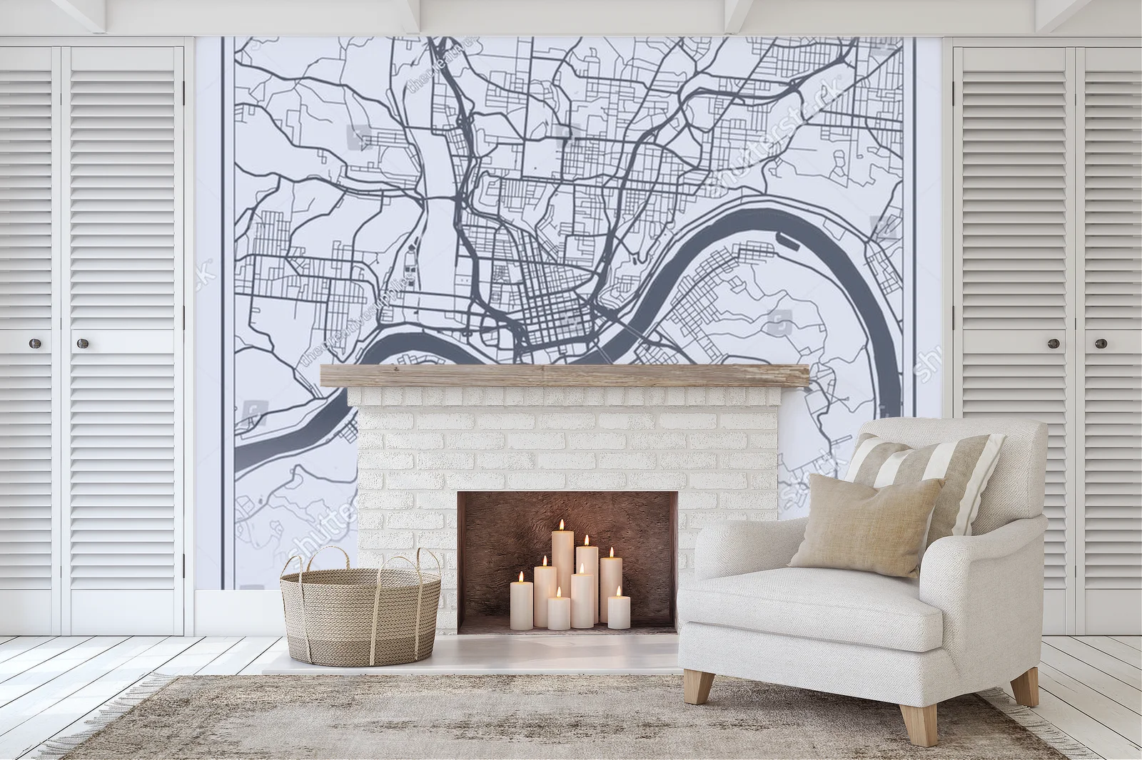 Nowoczesna mapa Cincinnati w delikatnej szarości