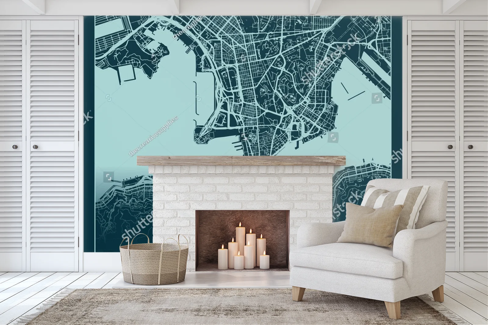 Elegancka Mapa Hongkongu w Odcieniach Cyanu