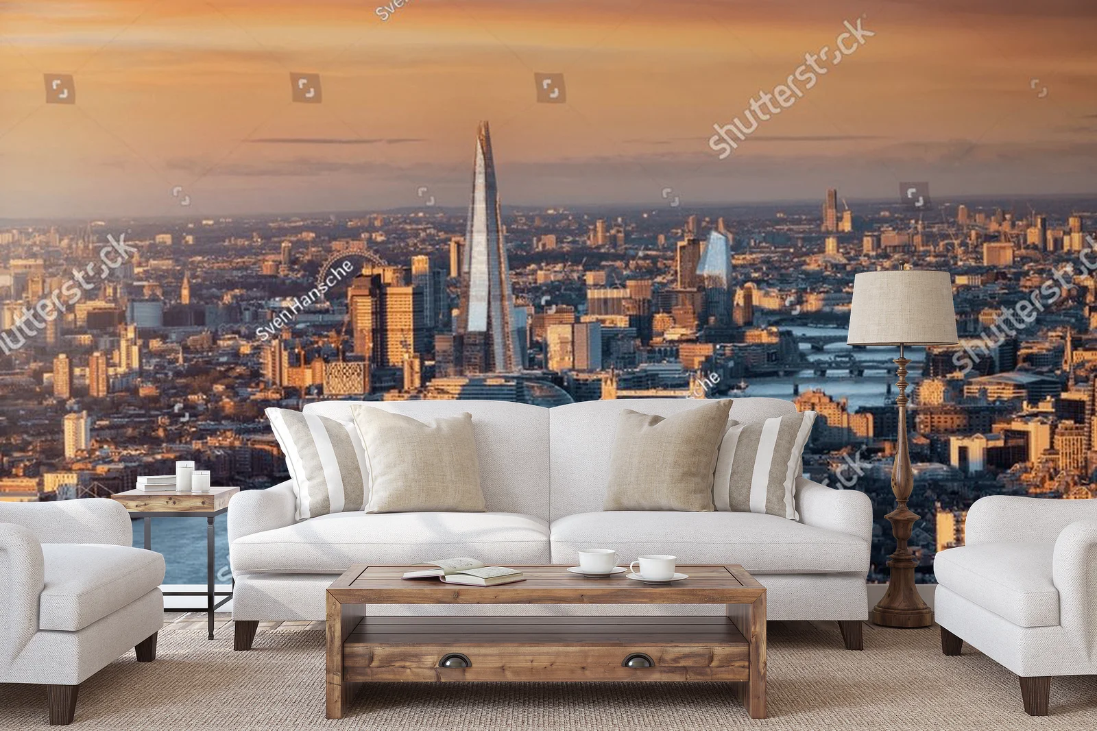 Panoramiczny widok Londynu w złotych tonach