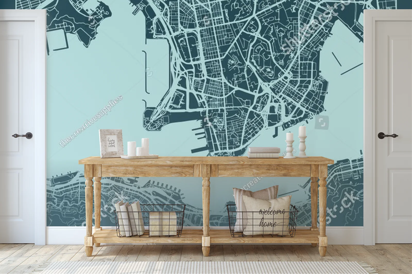 Elegancka Mapa Hongkongu w Odcieniach Cyanu