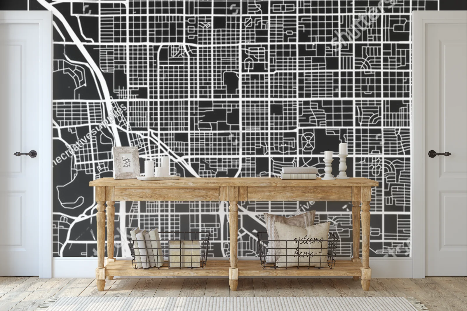 Elegancka mapa Tucson w monochromatycznych odcieniach