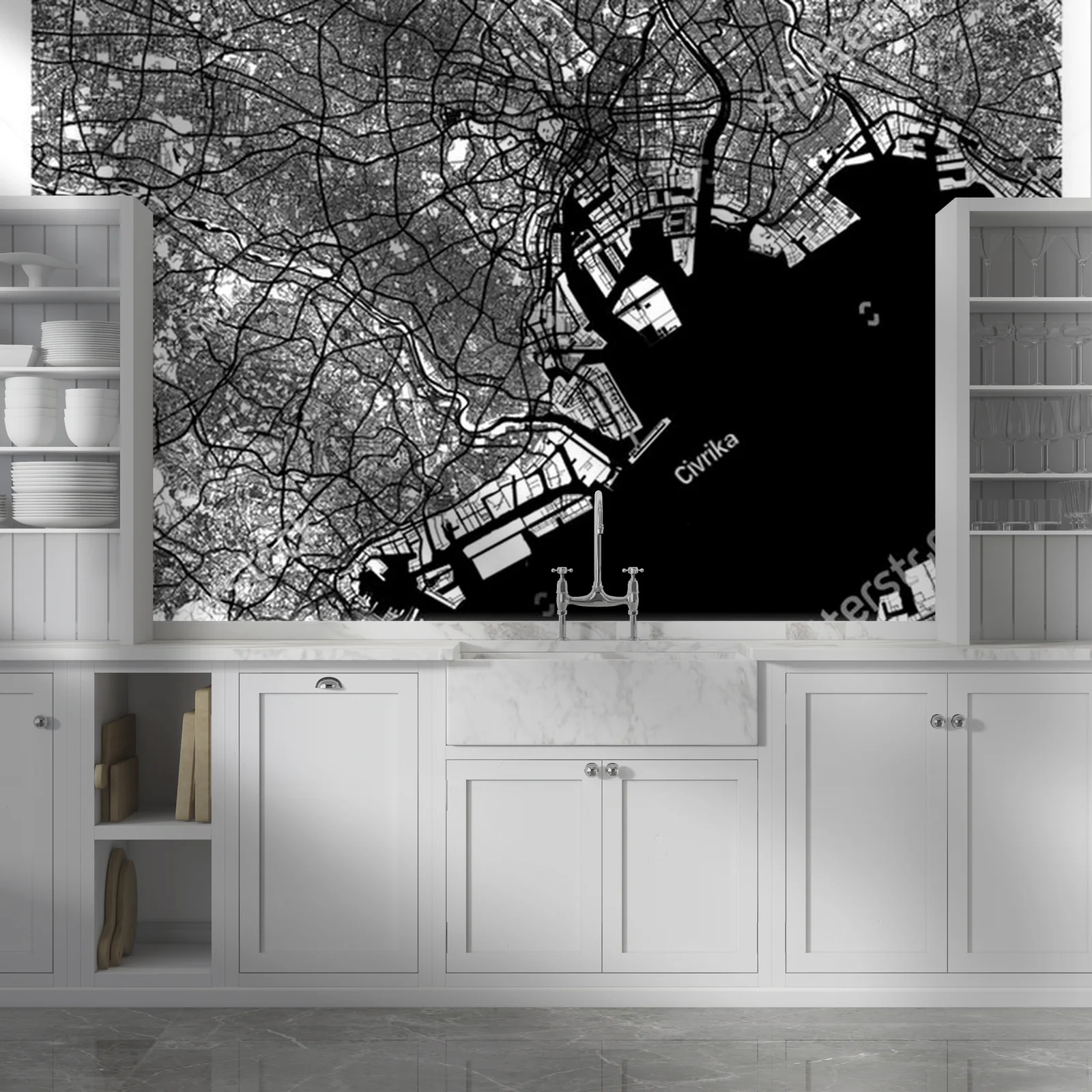 Niezwykła mapa Tokio w eleganckiej bieli i czerni