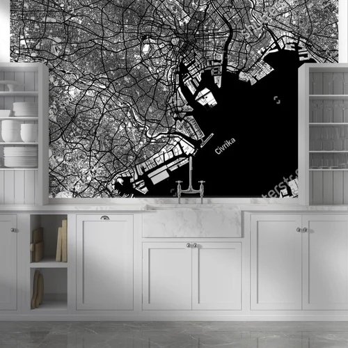 Niezwykła mapa Tokio w eleganckiej bieli i czerni