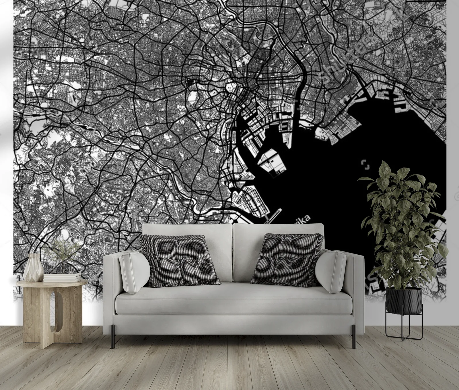 Niezwykła mapa Tokio w eleganckiej bieli i czerni