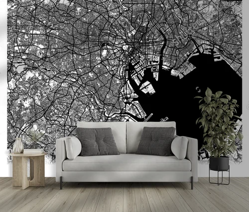 Niezwykła mapa Tokio w eleganckiej bieli i czerni
