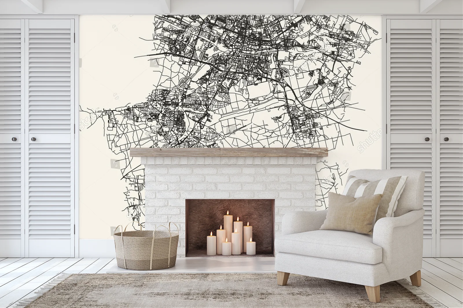 Elegancka mapka Katowic w pastelowych odcieniach
