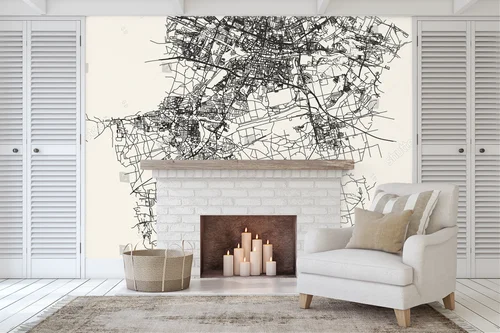 Elegancka mapka Katowic w pastelowych odcieniach