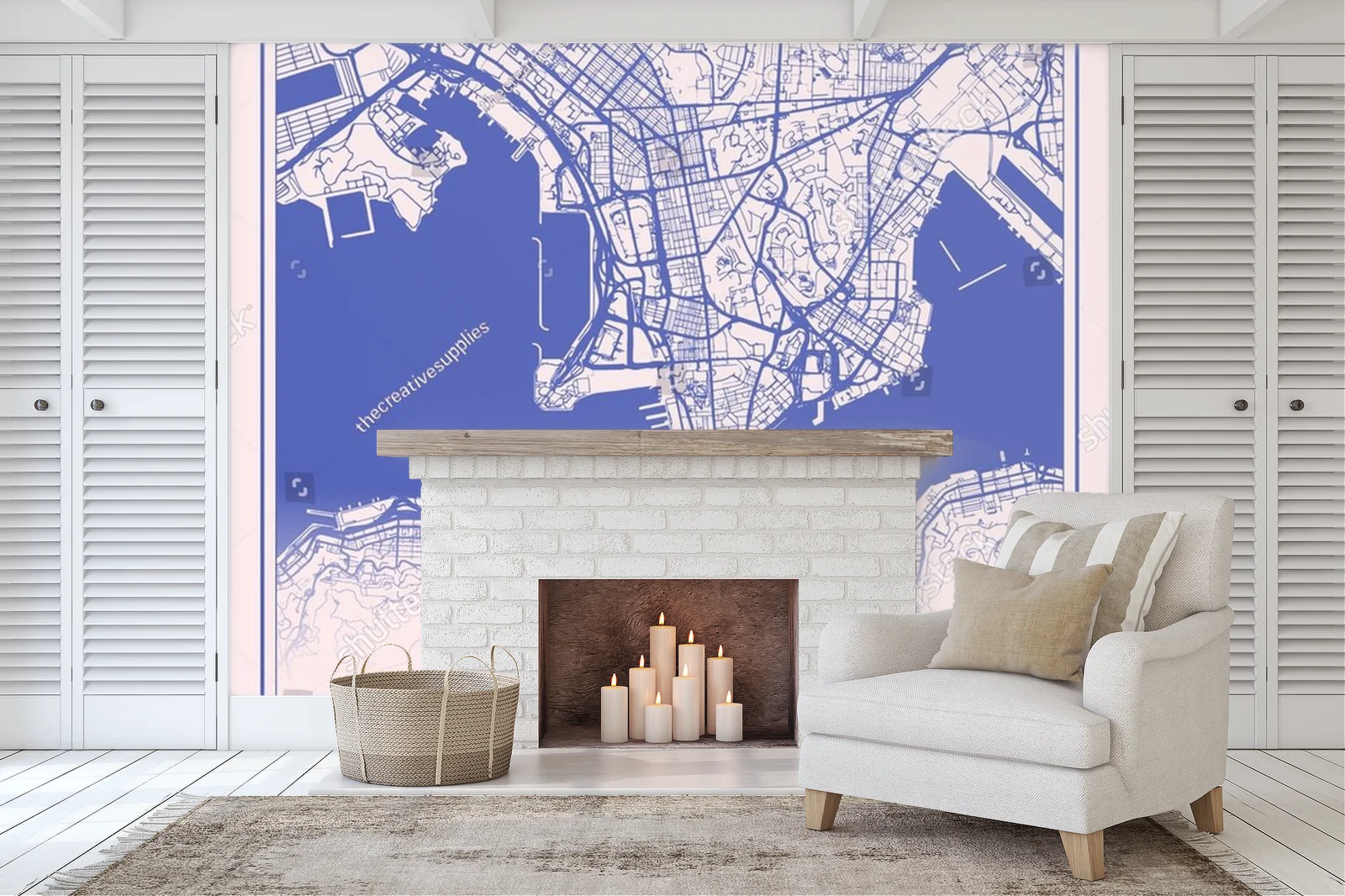 Nostalgiczna mapa Hongkongu w pastelowych odcieniach
