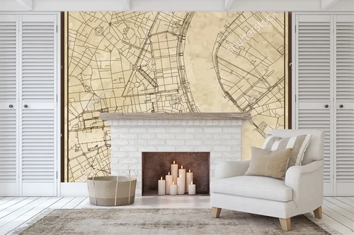 Vintage mapa Bordeaux w ciepłych odcieniach