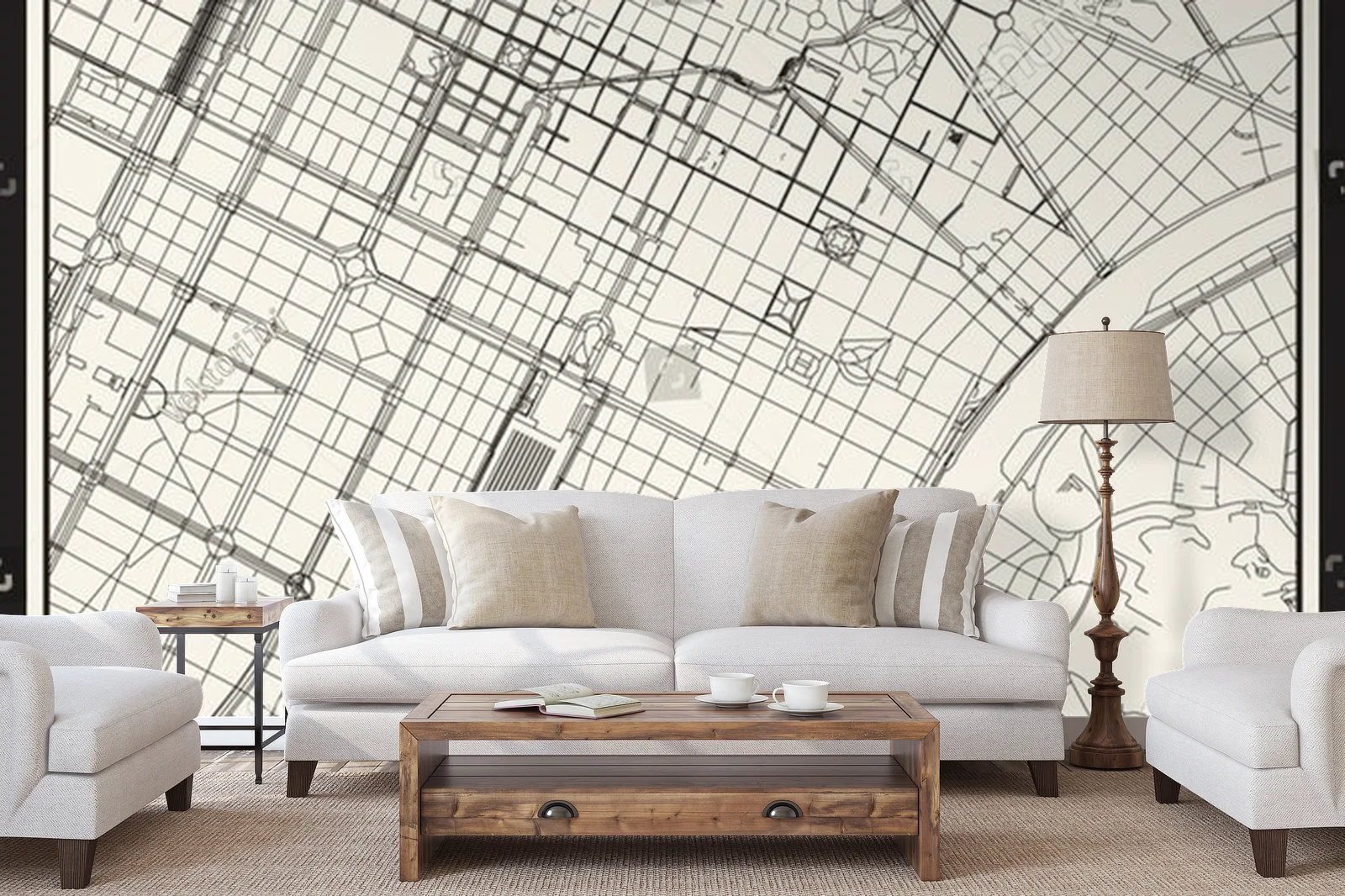 Klasyczna mapa ulic Turin w eleganckiej oprawie
