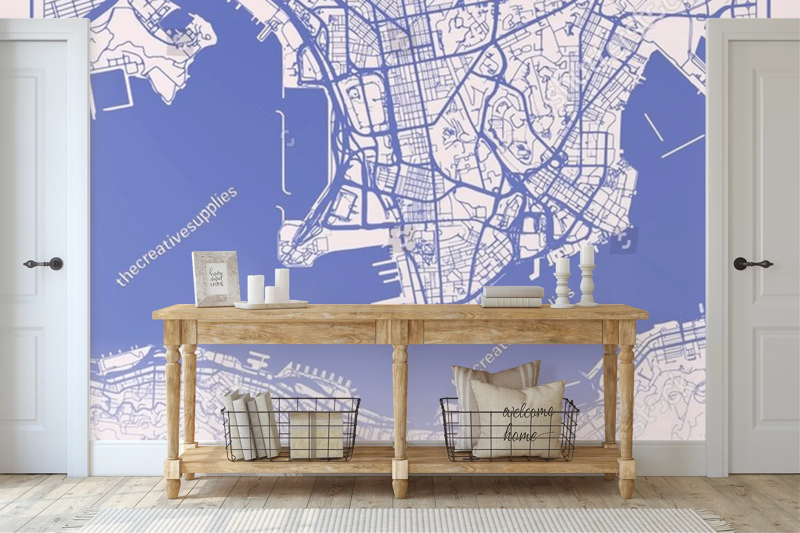 Nostalgiczna mapa Hongkongu w pastelowych odcieniach