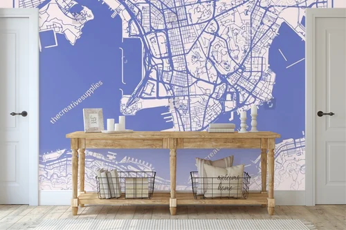 Nostalgiczna mapa Hongkongu w pastelowych odcieniach