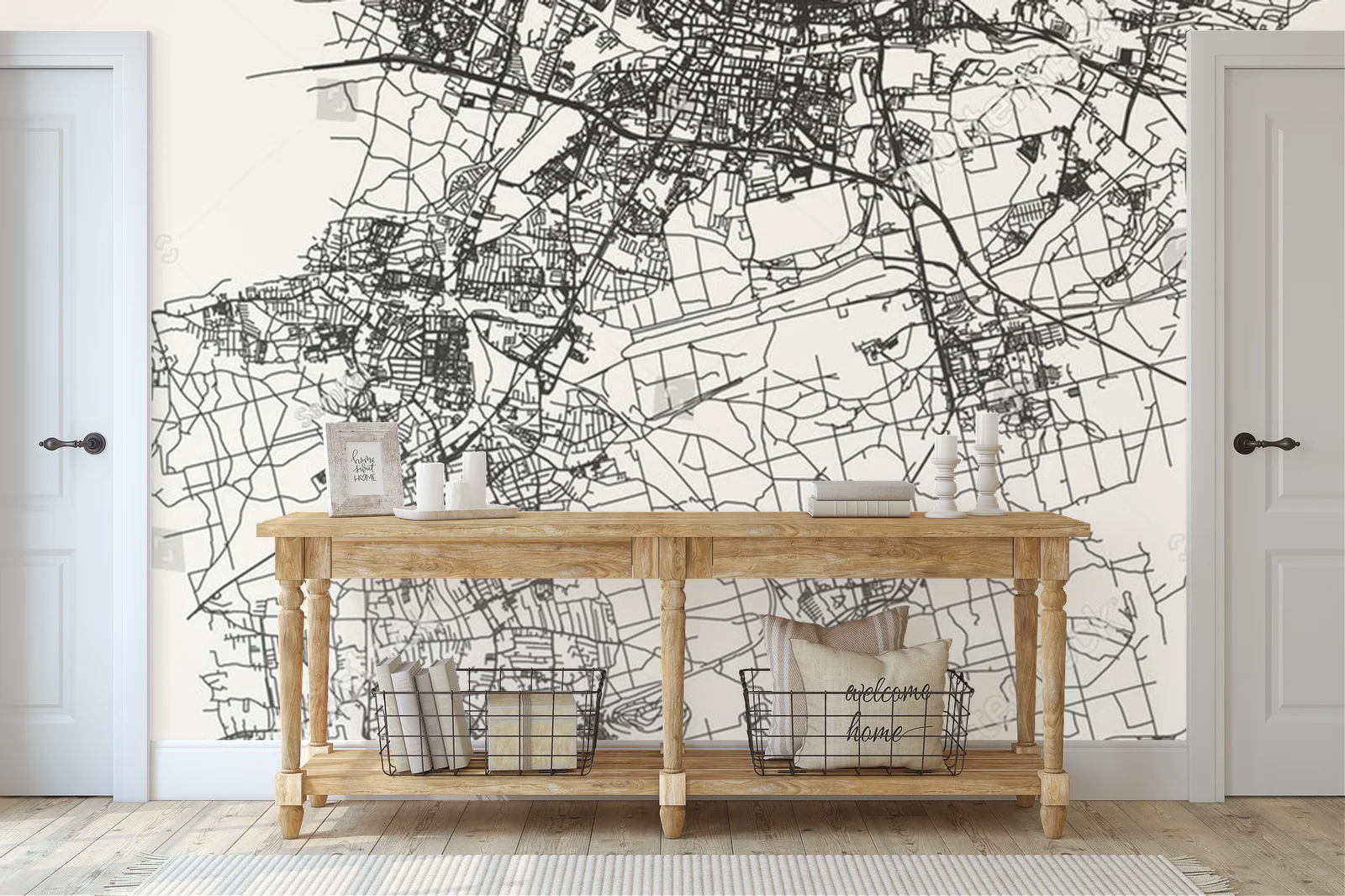 Elegancka mapka Katowic w pastelowych odcieniach