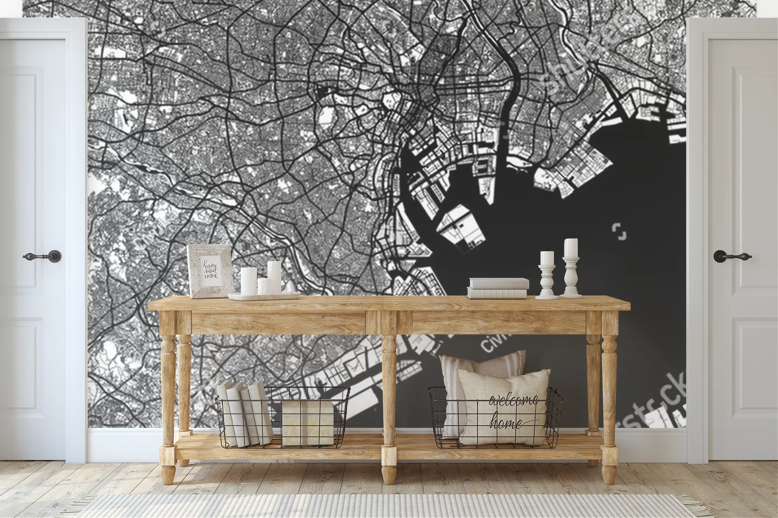 Niezwykła mapa Tokio w eleganckiej bieli i czerni