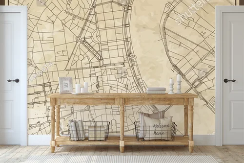 Vintage mapa Bordeaux w ciepłych odcieniach