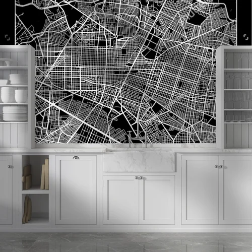 Nowoczesna mapa Guadalajara w monochromatycznej aranżacji