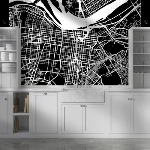 Elegancka mapa Louisville w czarnej tonacji