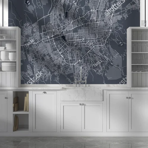 Urbanistyczna mapa Almaty w stonowanej palecie