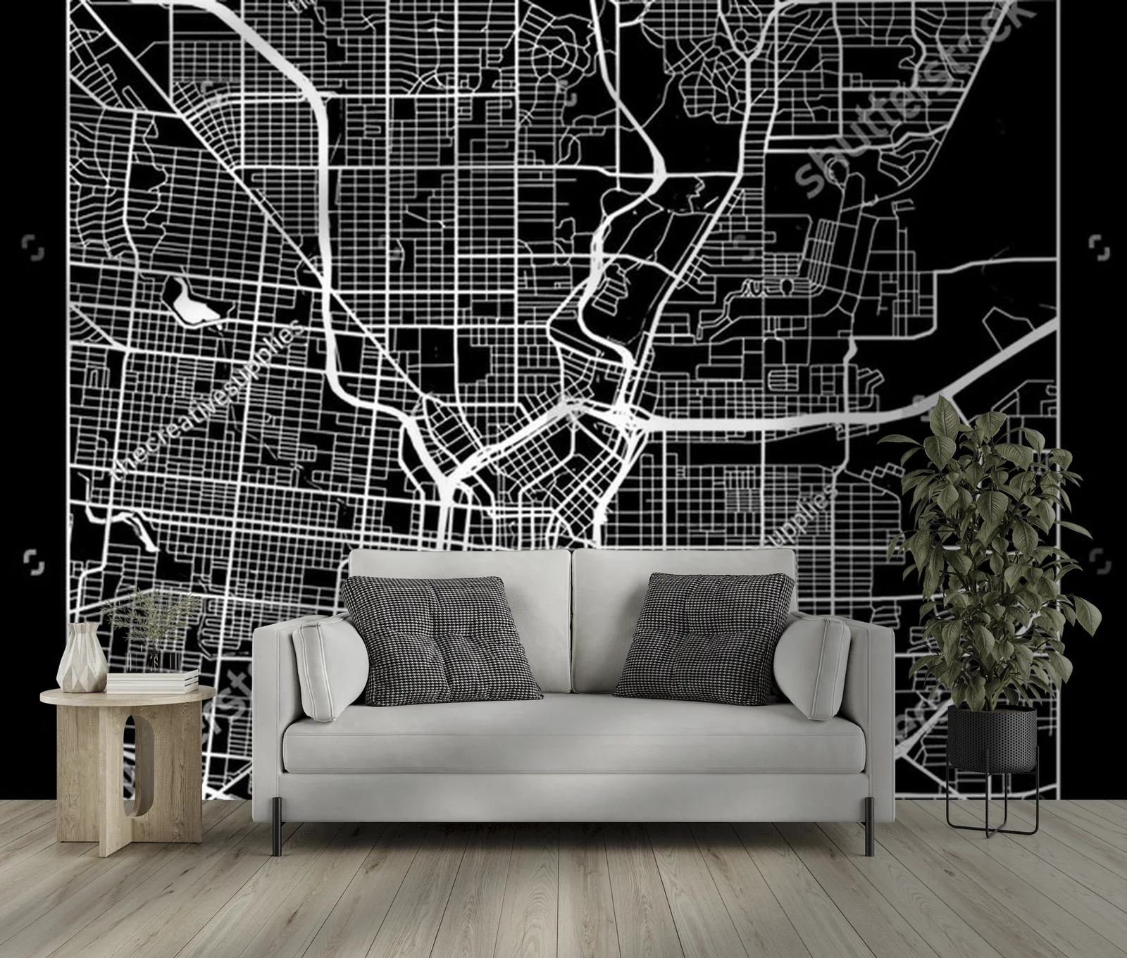 Czarująca mapa San Antonio w eleganckiej tonacji