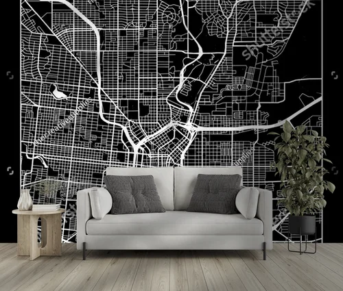 Czarująca mapa San Antonio w eleganckiej tonacji