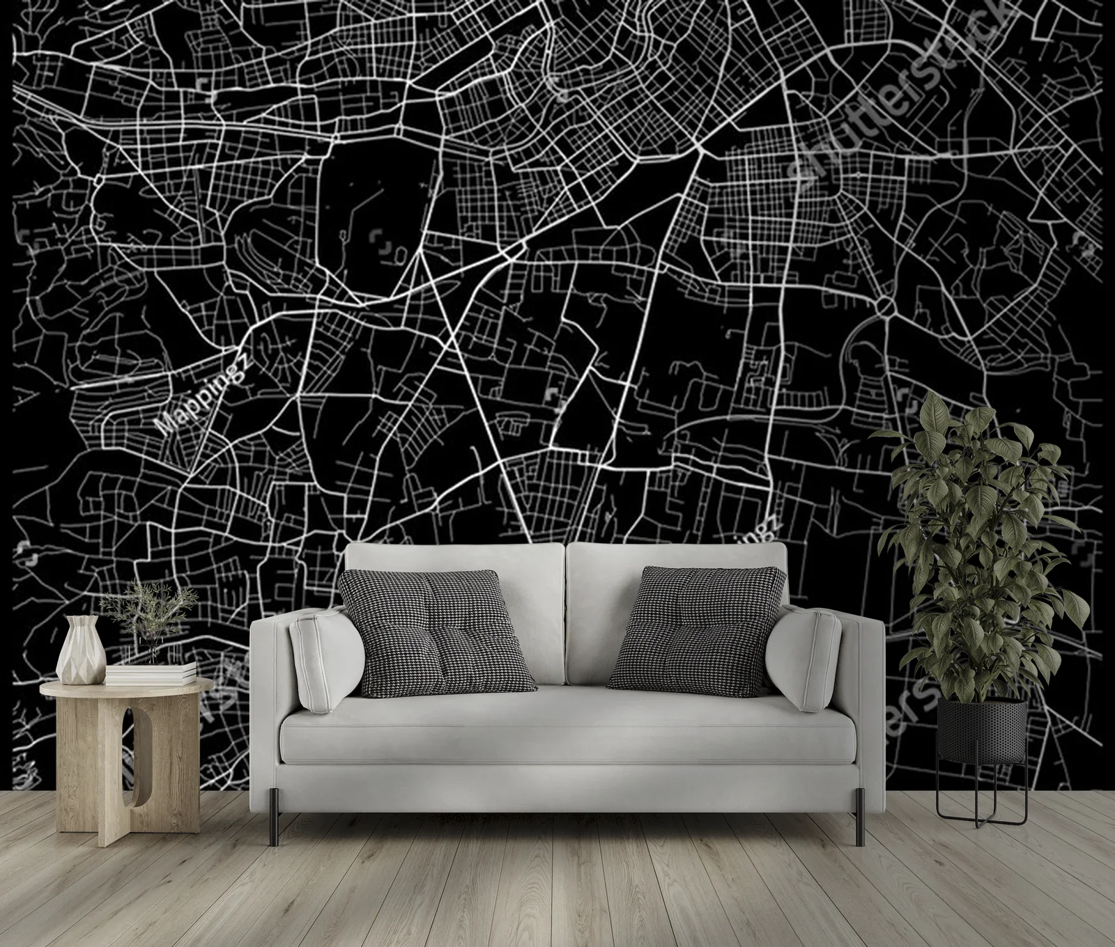 Elegancka mapa Meidlingu w monochromatycznych tonach