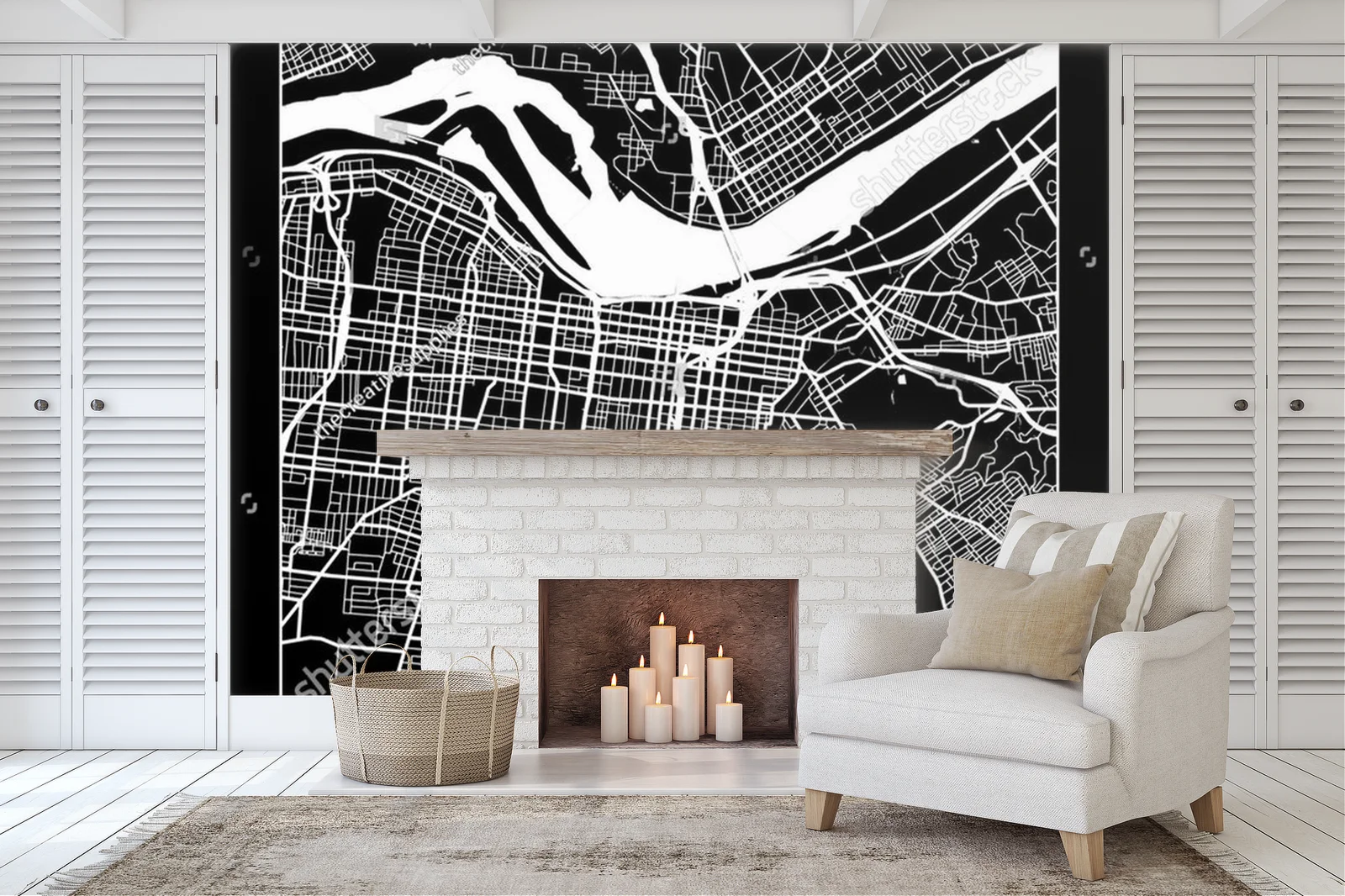 Elegancka mapa Louisville w czarnej tonacji