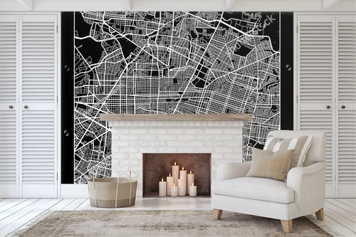 Nowoczesna mapa Guadalajara w monochromatycznej aranżacji