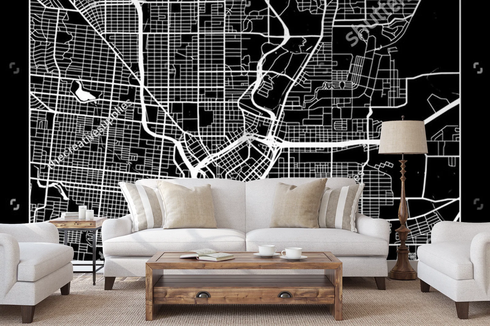 Czarująca mapa San Antonio w eleganckiej tonacji