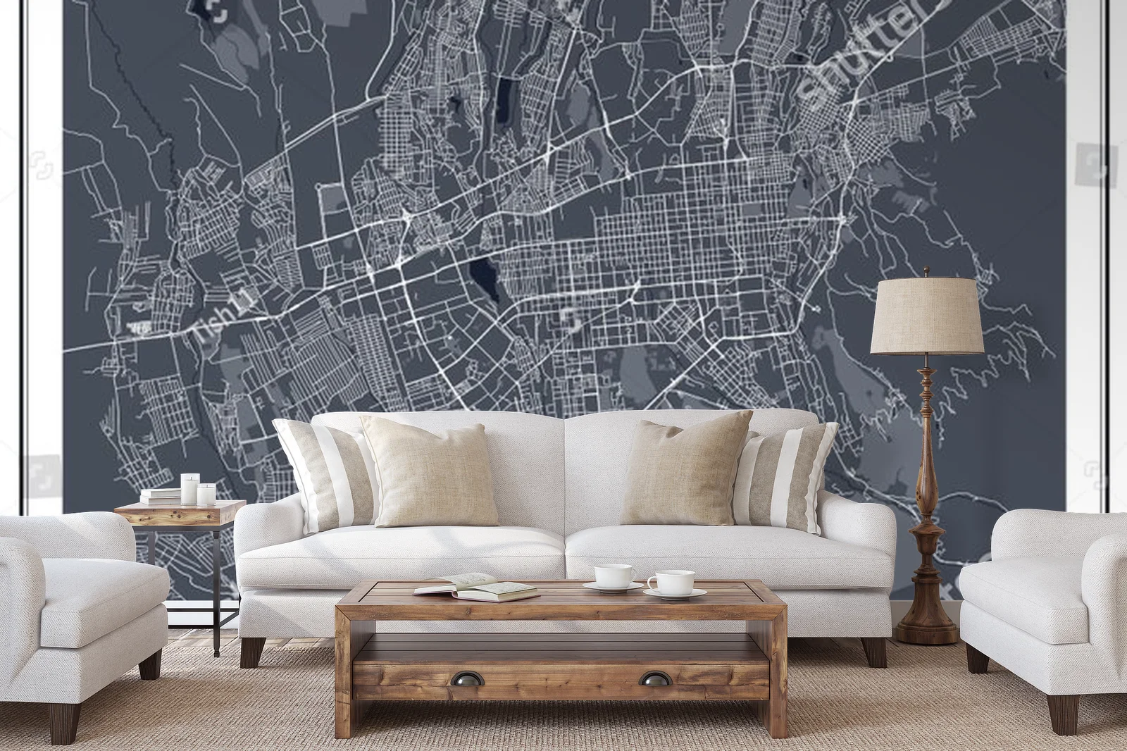 Urbanistyczna mapa Almaty w stonowanej palecie