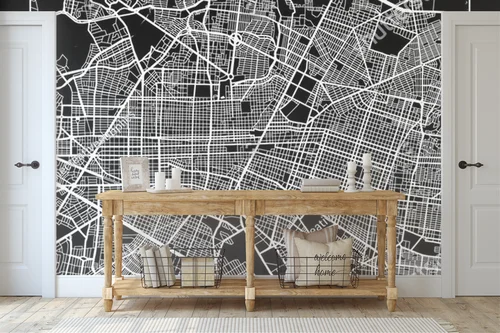 Nowoczesna mapa Guadalajara w monochromatycznej aranżacji