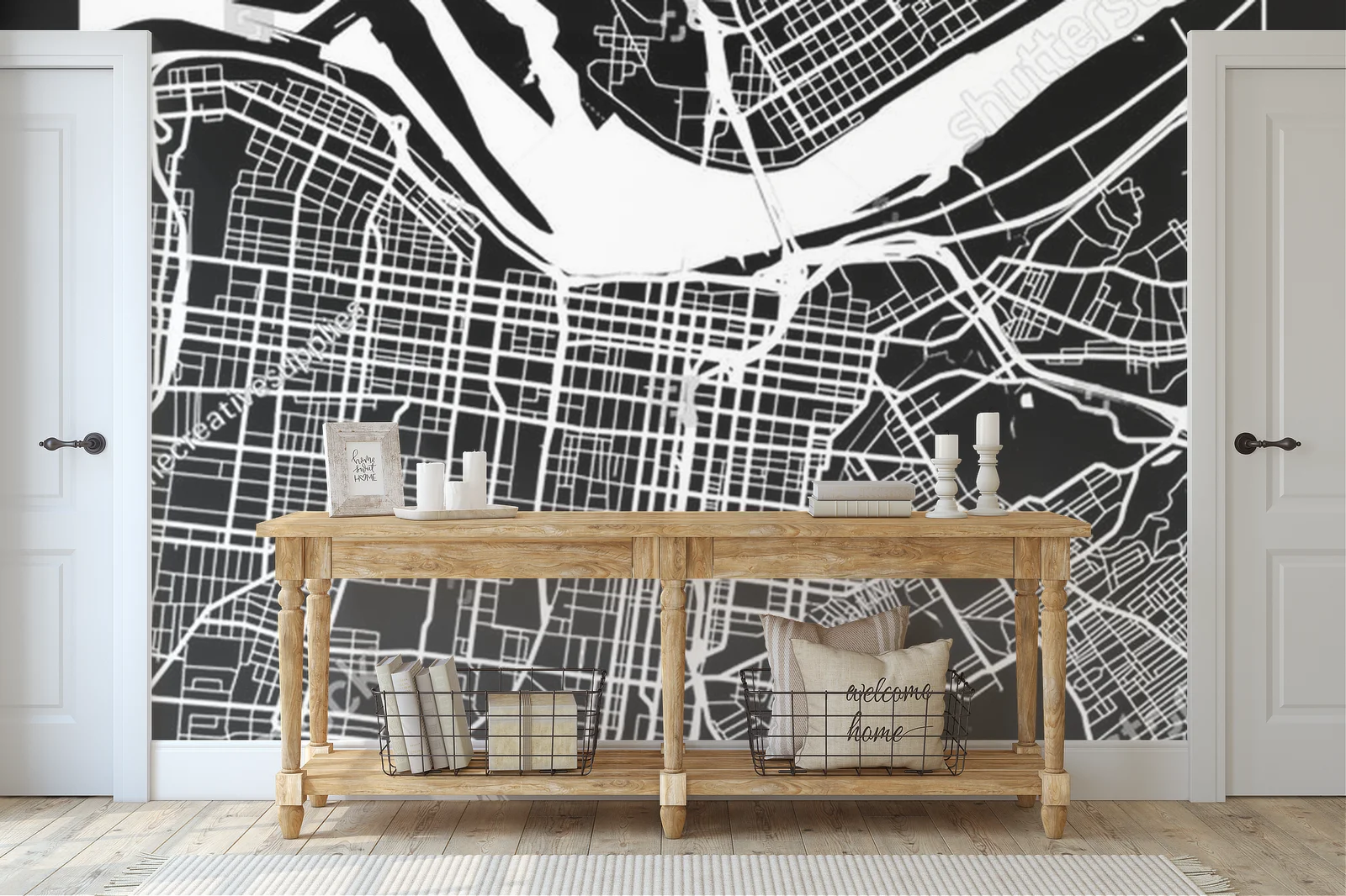 Elegancka mapa Louisville w czarnej tonacji