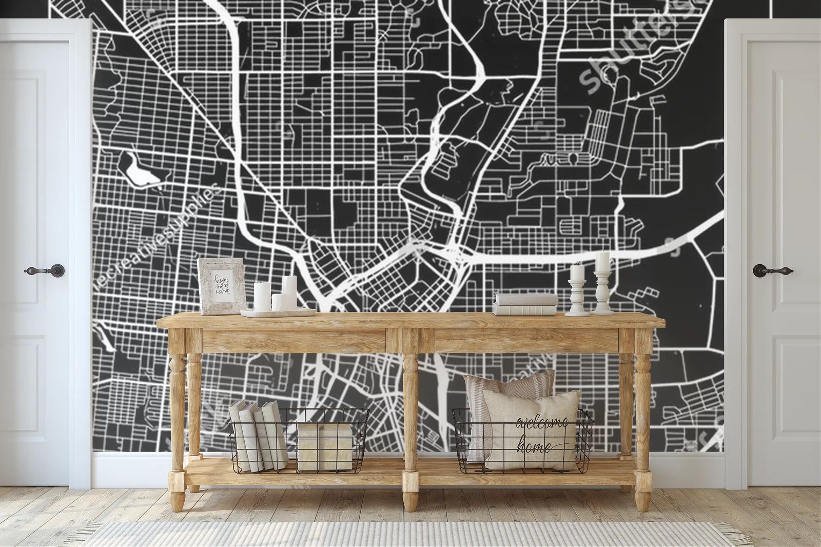 Czarująca mapa San Antonio w eleganckiej tonacji