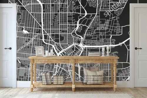 Czarująca mapa San Antonio w eleganckiej tonacji