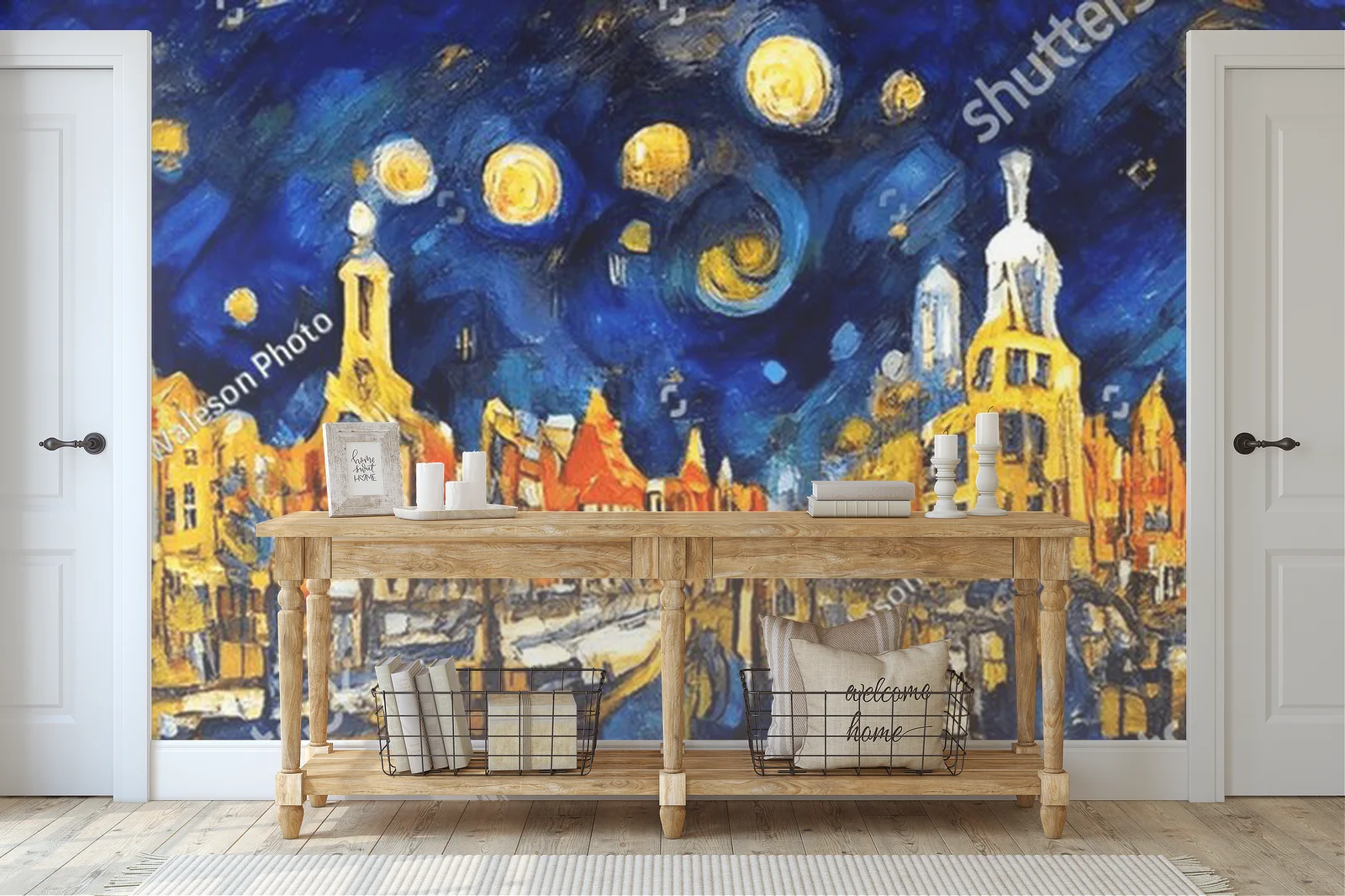 Nocny wachlarz gwiazd w łagodnych odcieniach