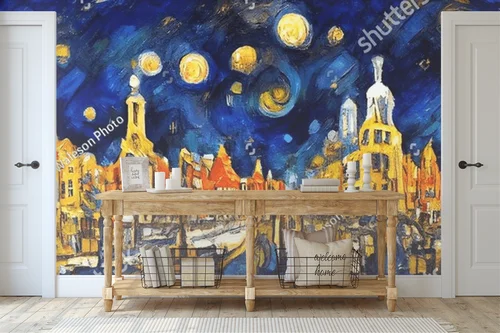 Nocny wachlarz gwiazd w łagodnych odcieniach