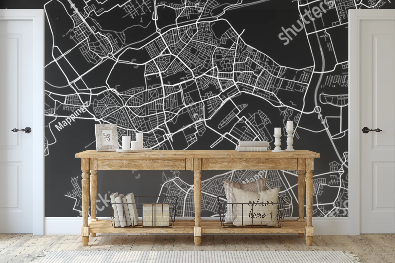 Monochromatyczna mapa Rotterdamu w eleganckich barwach