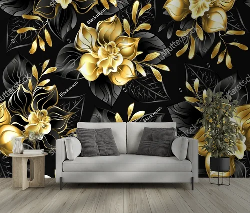Luksusowa kompozycja czarnych i złotych orchidei