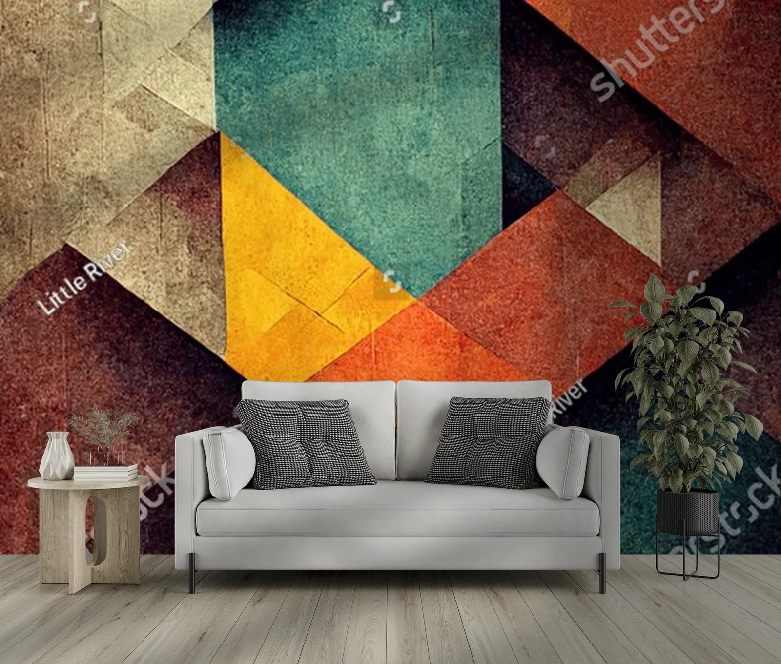 Kolorowe geometrie w nostalgicznych odcieniach