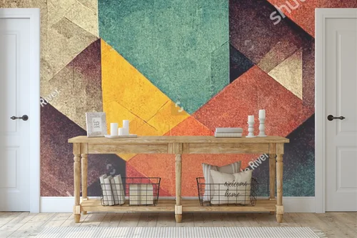 Kolorowe geometrie w nostalgicznych odcieniach