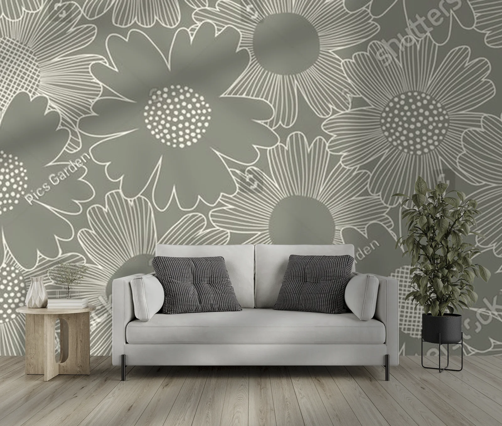Elegancka kompozycja botaniczna w szaro-zieleni