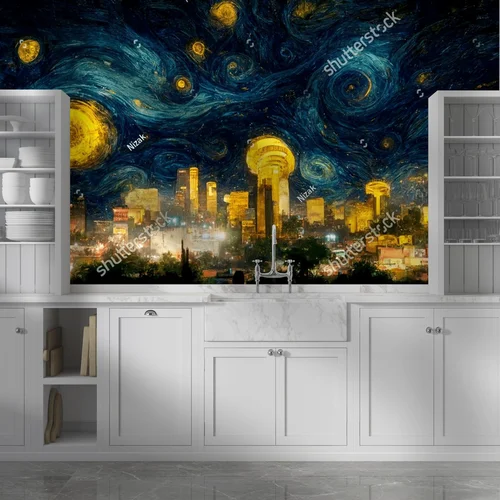 Nocne niebo Meksyku w stylu Van Gogha