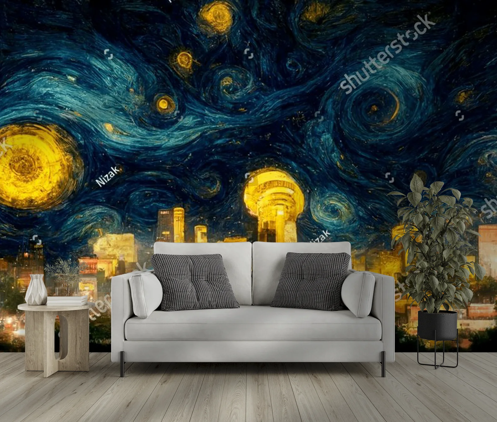Nocne niebo Meksyku w stylu Van Gogha