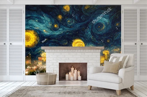 Nocne niebo Meksyku w stylu Van Gogha